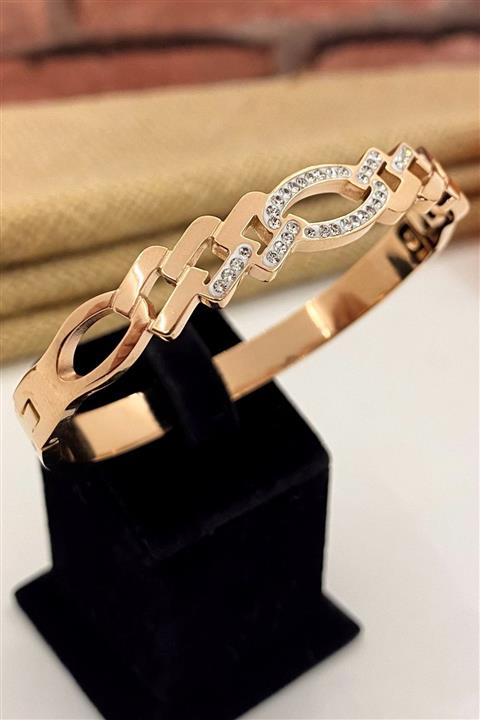 Esra Pamir Rose Renk Çelik Kelepçe Bileklik