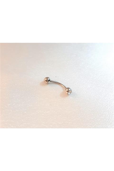 TÜKKAN ACCESSORİES 316l Cerrahi Çelik 18 Mm Beyaz Taş Kaş,kıkırdak,kulak Piercing