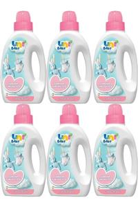 Uni Baby Çamaşır Yumuşatıcı 1500ml Hassas Ciltler İçin Hipoalerjenik Pembe 6'lı Set