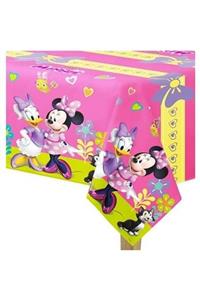 Parti dolabı Minnie Mouse Masa Örtüsü 120cm x 180cm Doğum Günü Masa Örtüsü