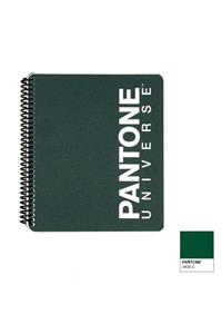 Pantone Pp Kapaklı Spiralli Çizgili Defter Koyu Yeşil 17.5cm X 20.5cm - 3435c