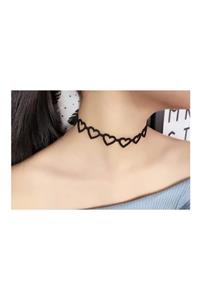 lovegame Deri Boyun Aksesuarı Choker Kalp Desenli