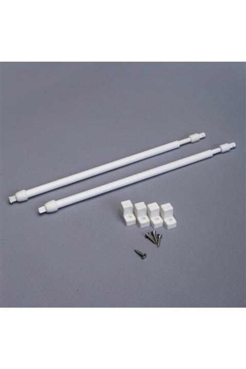YalçınerHome 60-80 Cm Ayarlanabilir 2 Adet Briz Çubuğu )perde Borusu) 4 Adet Başlık 4 Adet Vida