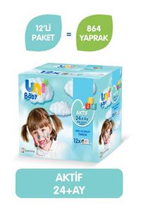 Uni Baby Aktif Islak Mendil 72 Li X 12 Adet