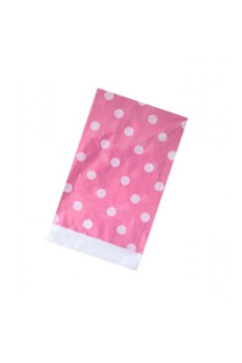 Sağlam Plastik Pembe Puantiyeli Masa Örtüsü