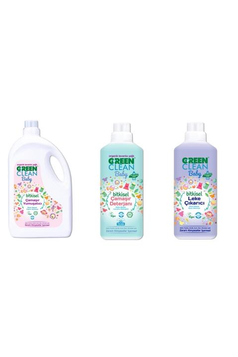 Green Clean Baby Çamaşır Yumuşatıcı 2750ml + Baby Deterjan 1000ml+baby Leke Çıkarıcı 1000ml 3'lü Set