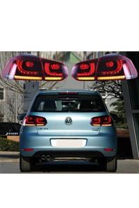 X POWER TUNİNG Volksvagen Golf 6 2009. Mk6 Kırmızı Beyaz Kayarsinyalli-ledli Arka Stop