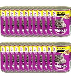 Whiskas Tavuklu Konserve Kedi Maması 400 gr X 24 Adet