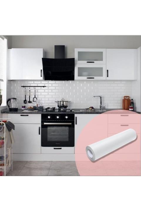Renklendir Hayatını Mat Beyaz Folyo Yapışkanlı Mutfak Dolabı Kaplama Folyosu 50cm X 3 Metre