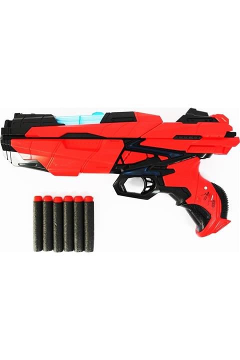 Furkan Toys Kırmızı Nerf Işıklı 20 mt Menzil Büyük Boy