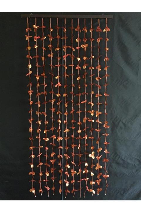 AYDUĞAN ZÜCCACİYE Kapı Süsü Turuncu Renk 90x180 Yaprak-bambu Boncuk