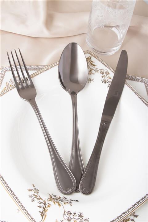 De' Moonji Füme Pearl 89 Parça Paslanmaz Çelik 12 Kişilik Çatal Bıçak Seti