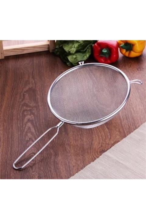 5DM 18 Cm Metal Saplı Kalaylı Un - Süt - Şeker - Bakliyat Süzgeci