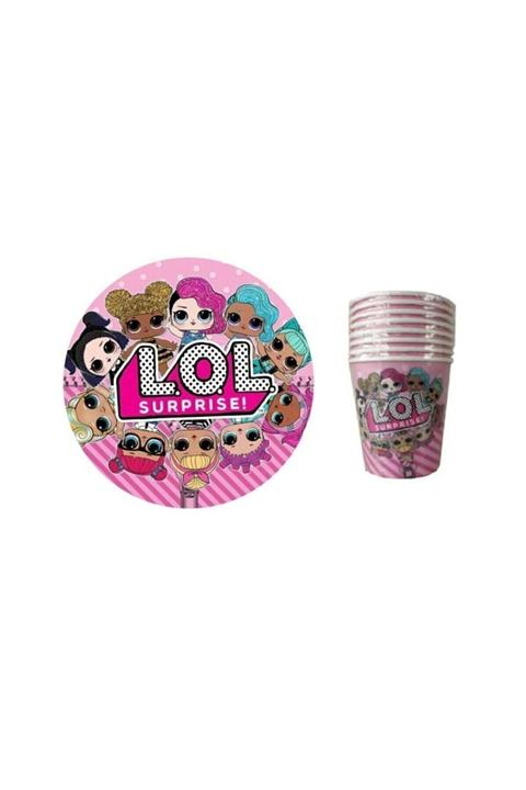 BAL10 DÜNYASI Lol Bebek Doğum Günü Tabak Bardak Seti 8 Kişilik