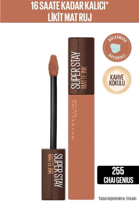 Maybelline New York Super Stay Matte Ink Likit Mat Ruj - 255 Chai Genius