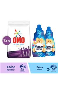 Omo Toz Deterjan 7.5 Kg + Yumoş Lilyum Konsantre Çamaşır Yumuşatıcı 1440 Ml 60 Yıkama X 2