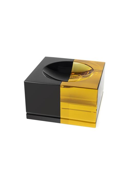 Mikasa Moor Sarı Siyah Cam Küllük 12x12x7cm