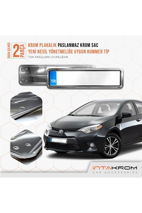 İntachrom Toyota Corolla Krom Plakalık - Hummer Tip 2 Adet