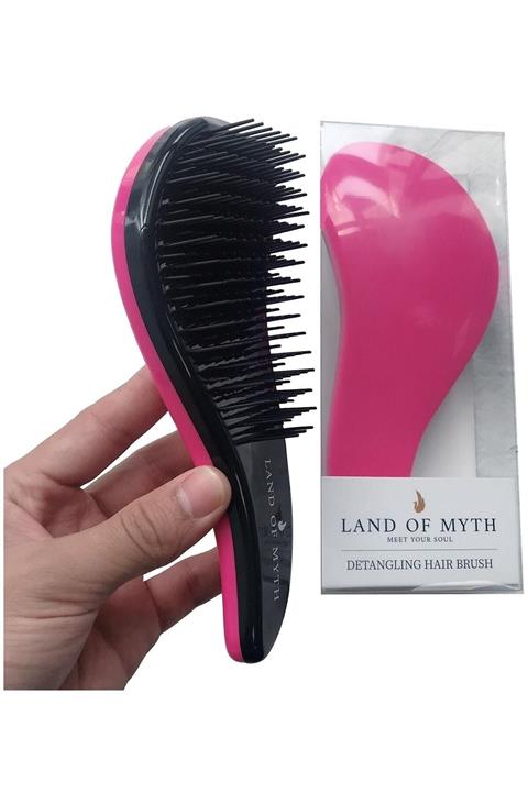 LAND OF MYTH LOM1012 Dolaşık Saç Açma Tarağı, Yetişkin & Çocuklar İçin Saç Düğüm Çözücü (Pembe)