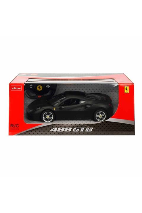 Ferrari 488 Gtb Mat Black Özel Seri Uzaktan Kumandalı Işıklı Araba - 33cm