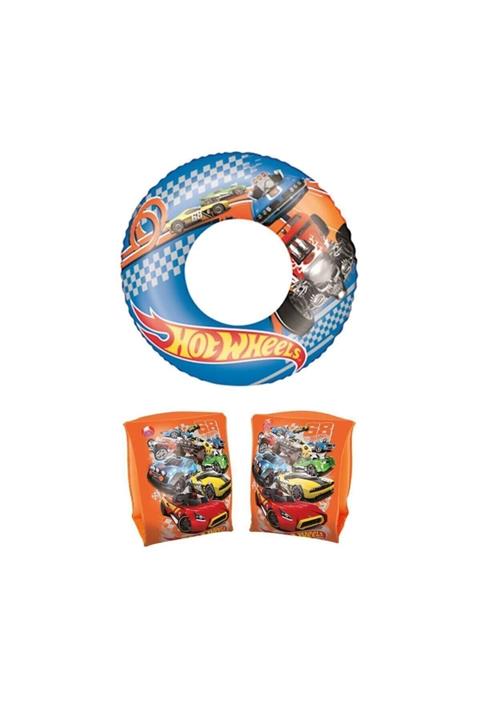 HOT WHEELS Lisanslı Deniz Ve Havuz Çocuk Can Simidi Ve Kolluk Yüzme Seti