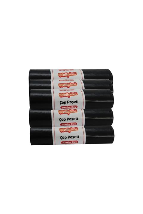 ECOPLAST Wellpast Jumbo 80cm*110cm Siyah Çöp Poşeti