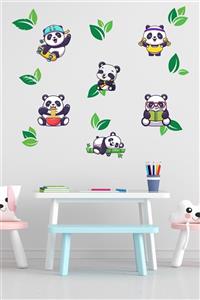 evren art factory Panda Temalı Çocuk Odası Duvar Sticker