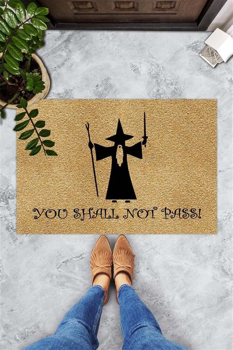 Evsebu You Shall Not Pass! Dekoratif Kapı Önü Paspası