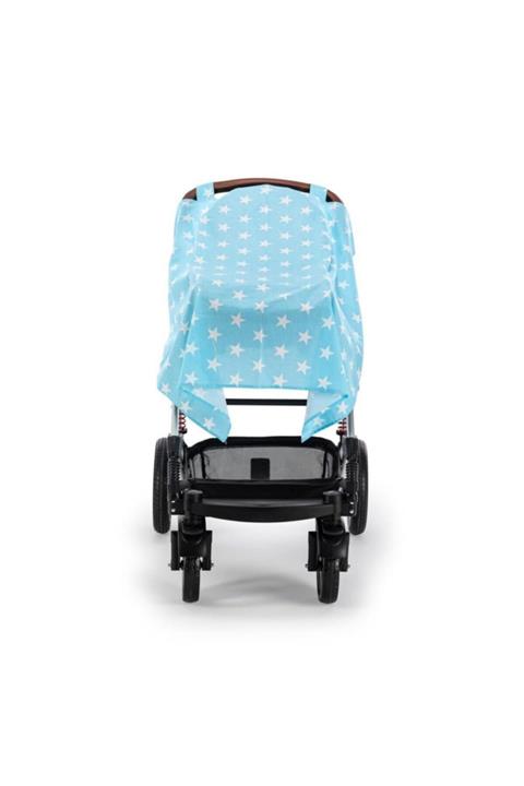 Moje Poplin Puset Bebek Arabası Örtüsü Mavi Yıldız