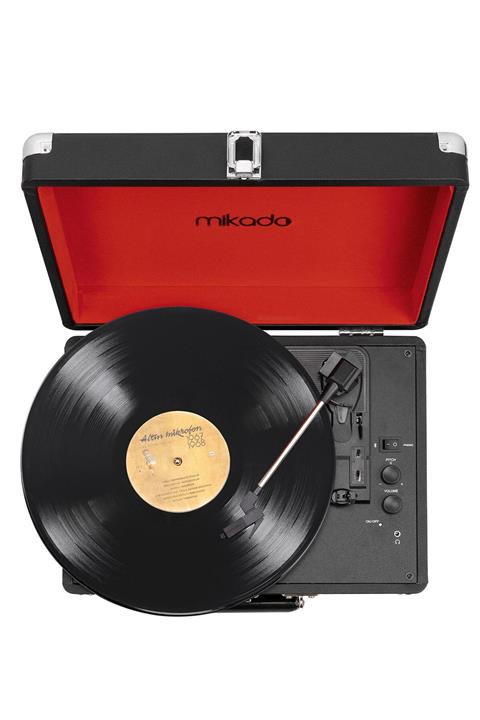 Mikado Nostalgia Mn-p317 Siyah Çanta Pikap Bluetooth Destekli Rca Müzik Kutusu