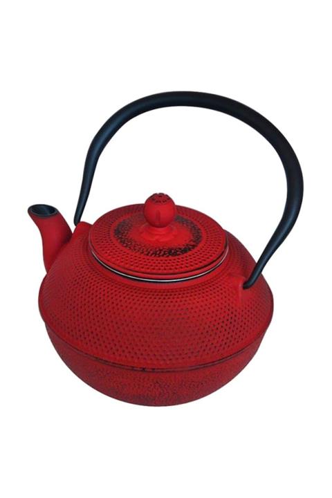 Bambum Taşev Linden Menekşe Döküm Demlik 1200 ml Kor Kırmızı