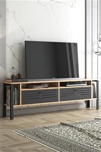 Wood'n Love Mars 160 Cm Metal Kapaklı Tv Ünitesi - Atlantik Çam / Siyah