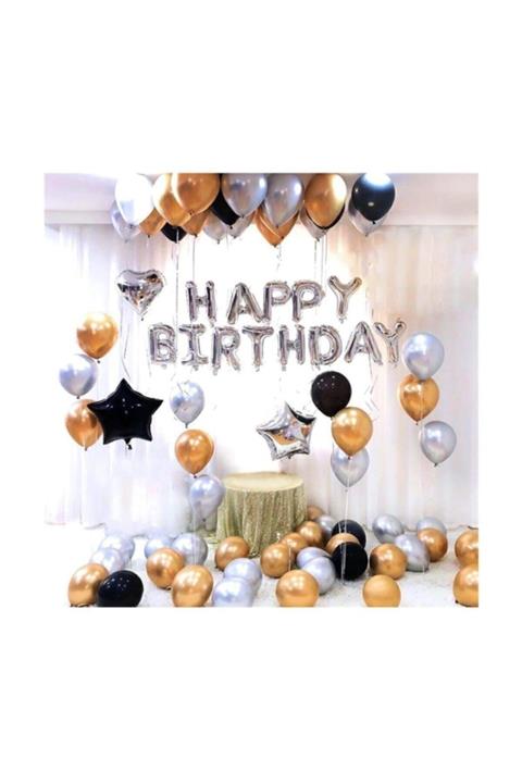 BalonEvi Plus Doğum Günü Balonu Kombini Gümüş Kb1252