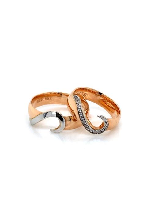 BERK MÜCEVHERAT KADIN & ERKEK ÖZEL MOTİFLİ ÇİFT RENK EL İŞİ ALYANS