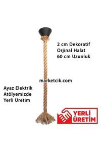 marketcik Dekoratif Jut Halat Sarkıt Avize 60 Cm Boy E27 Duy Tavan Rozanslı