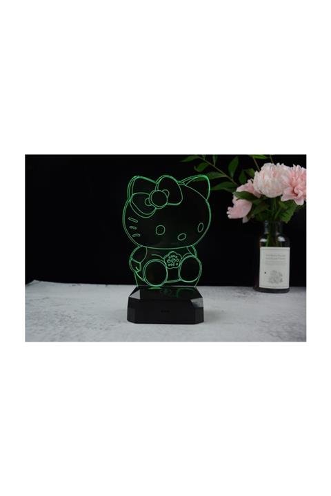Gplus GL08B Kumandalı 3 Boyutlu LED Gece Lambası Hello Kitty
