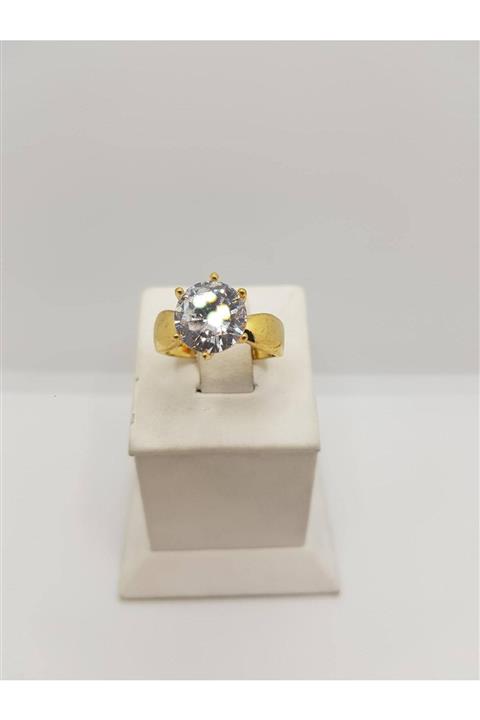 yılmaz gold 24 Ayar Altın Kaplama Tektaş Yeni Tasarımyüzük