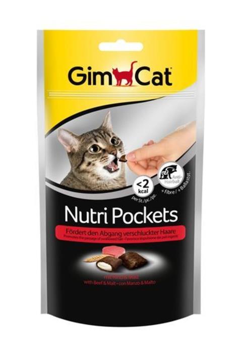 Gimcat Nutri Pockets Biftekli Ve Malt Özlü Kedi Ödülü 60 gr