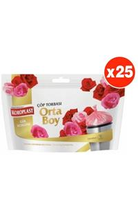 Koroplast Gül Kokulu Orta Boy 15li Çöp Torbası X 25 Paket (55*60 Cm)