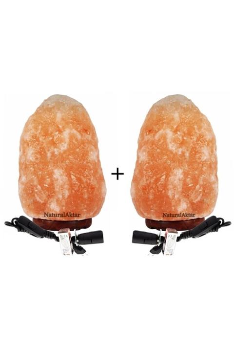 NaturalAktar 2 Adet Doğal Himalaya Tuz Lambası 2-3kg