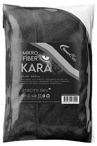 SmartBee Kara Mikrofiber Oto Kurulama Havlusu 60x90cm 500gsm - Siyah
