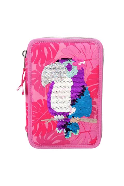 Top Model Papağan 3 Fermuarlı Dolu Kalem Kutu 10549