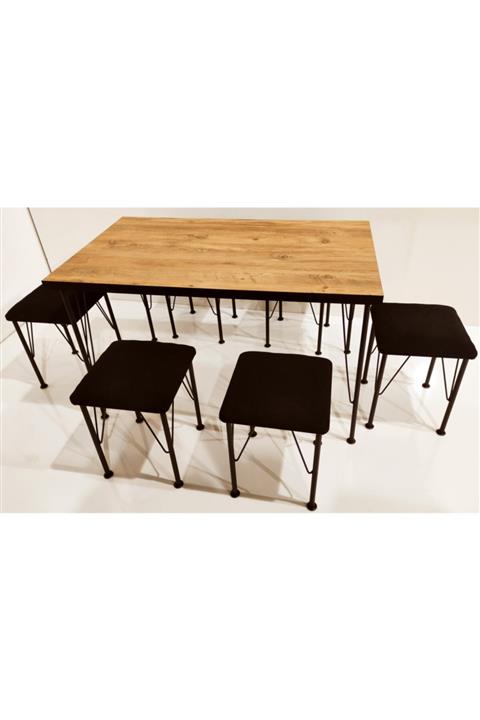 Metin Güneş Mobilya Metal Ayaklı Lux Masa Takımı 70x120