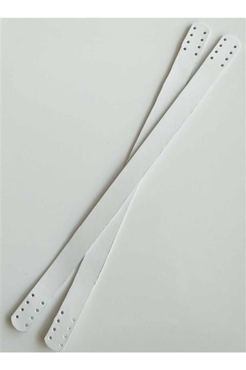 angel çanta aksesuar 35x2 Cm Gerçek Deri Çift Sap Açık Beyaz