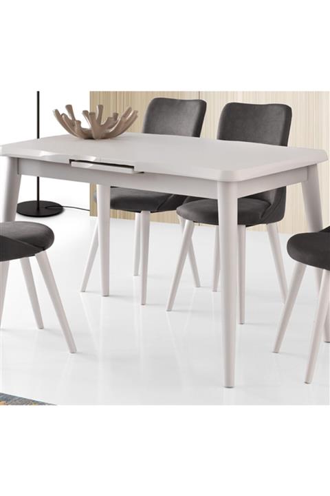 MintHome Leo Dört Kişilik Mutfak Masası Sedef Beyaz 120cm (TEK MASA)