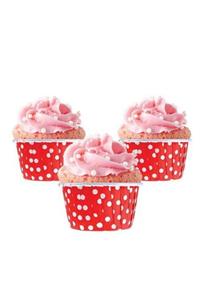 Pastaland Cupcake/muffin /suffle Kek Kapsülü Puanlı Kırmızı 50 Li