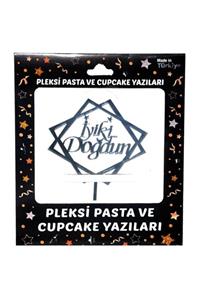 Kelebek Oyuncak İyiki Doğdun Pleksi Pasta Süsü - Gümüş