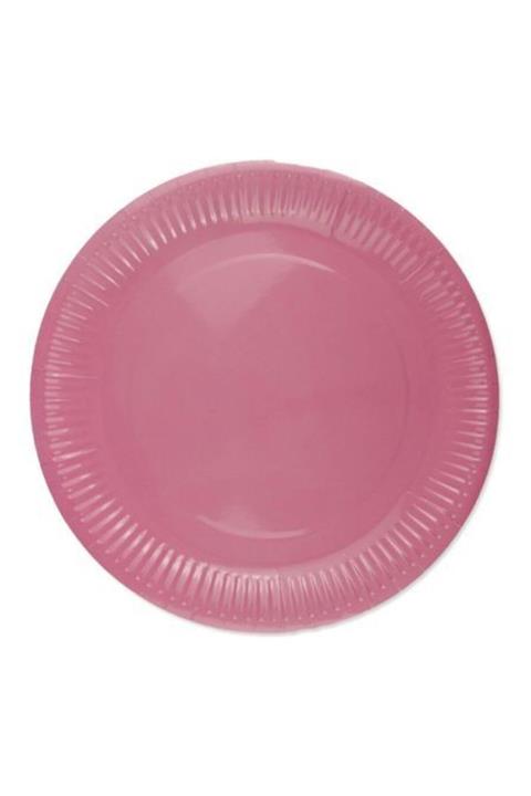 NEWOTO Düz Pembe Karton Tabak 23 cm Pk:8