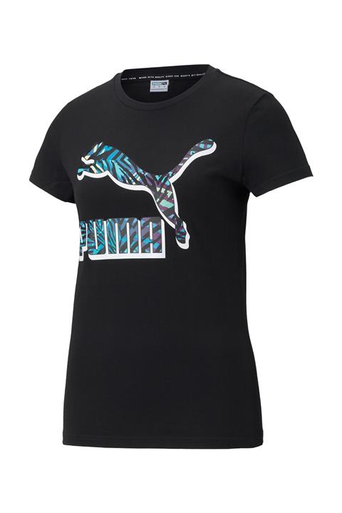 Puma Kadın Siyah Baskılı T-shirt