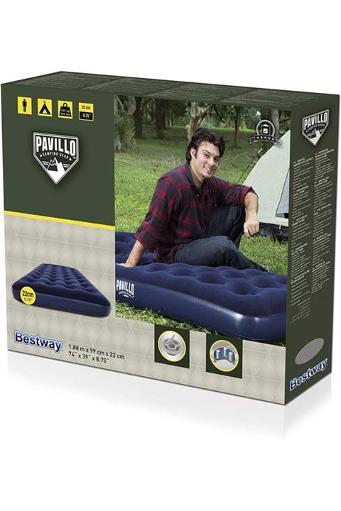 Bestway&Intex Tek Kişilik Battal Boy Şişme Yatak Unisex Mavi Tek Beden